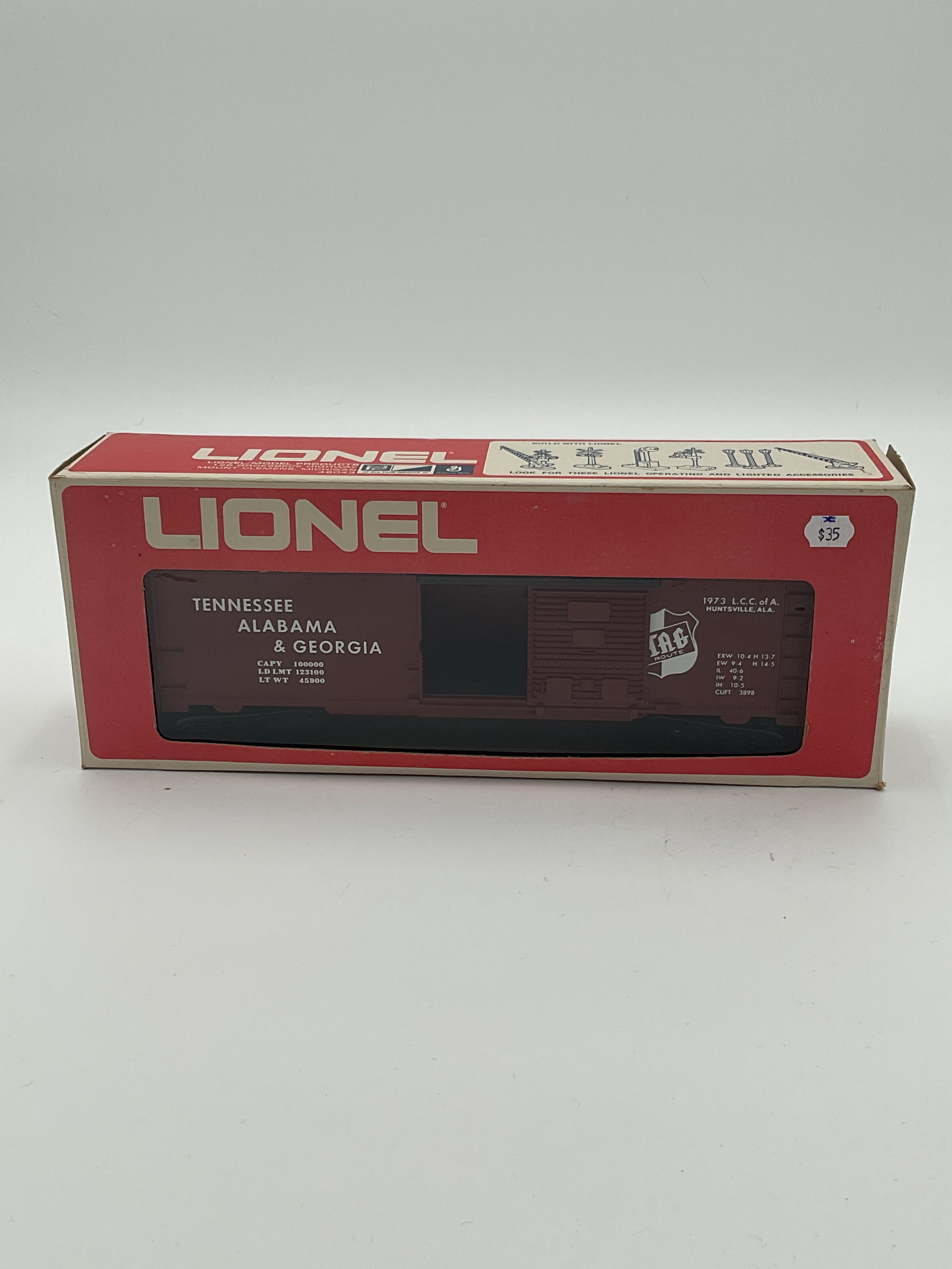 Lionel O 9727 LCCA Tennessee Alabama & Georgia “Tag” Box Car