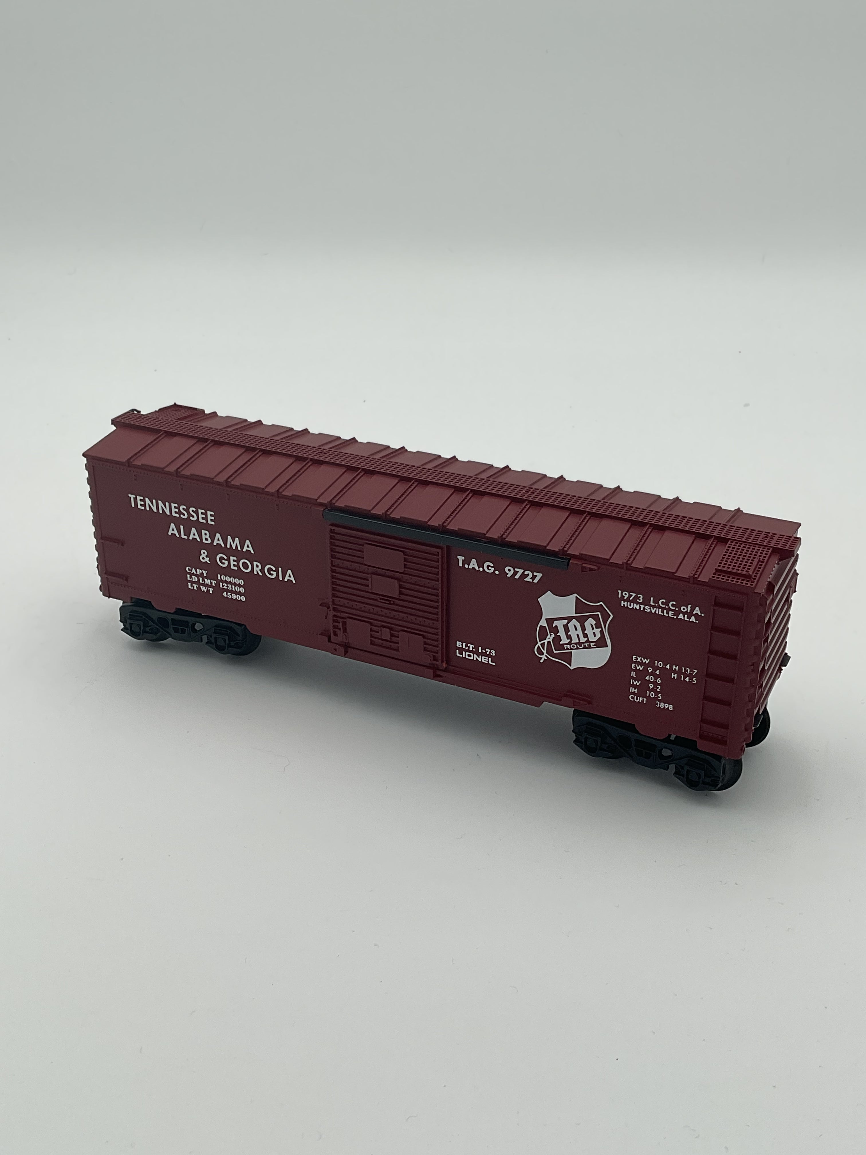 Lionel O 9727 LCCA Tennessee Alabama & Georgia “Tag” Box Car