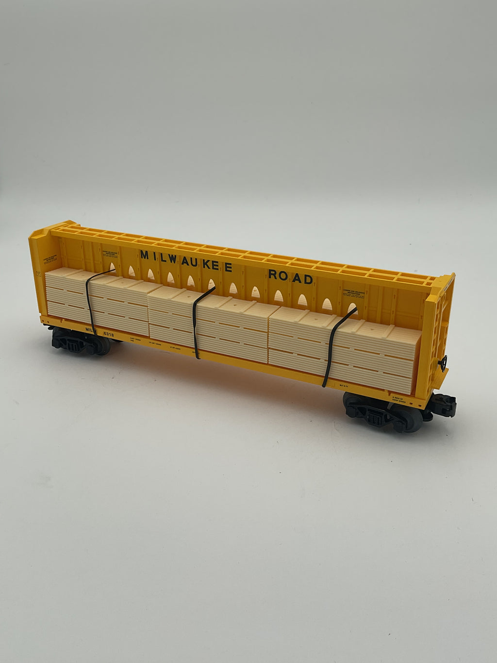 Lionel O 2043052 Milwaukee Road Standard O Centerbeam Flatcar #6318;