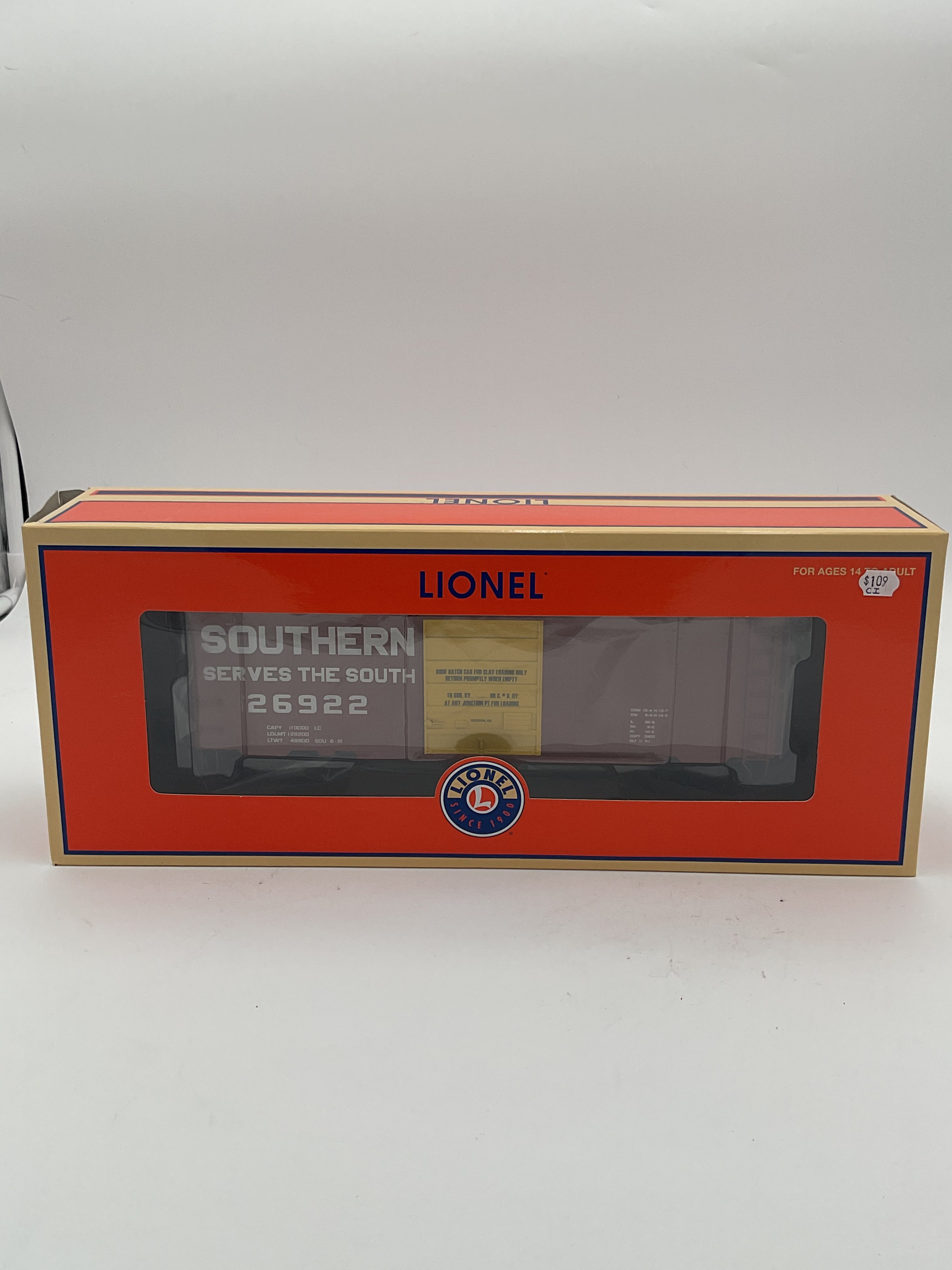 Lionel O 2126101 Southern Roof-Hatch Boxcar #26922