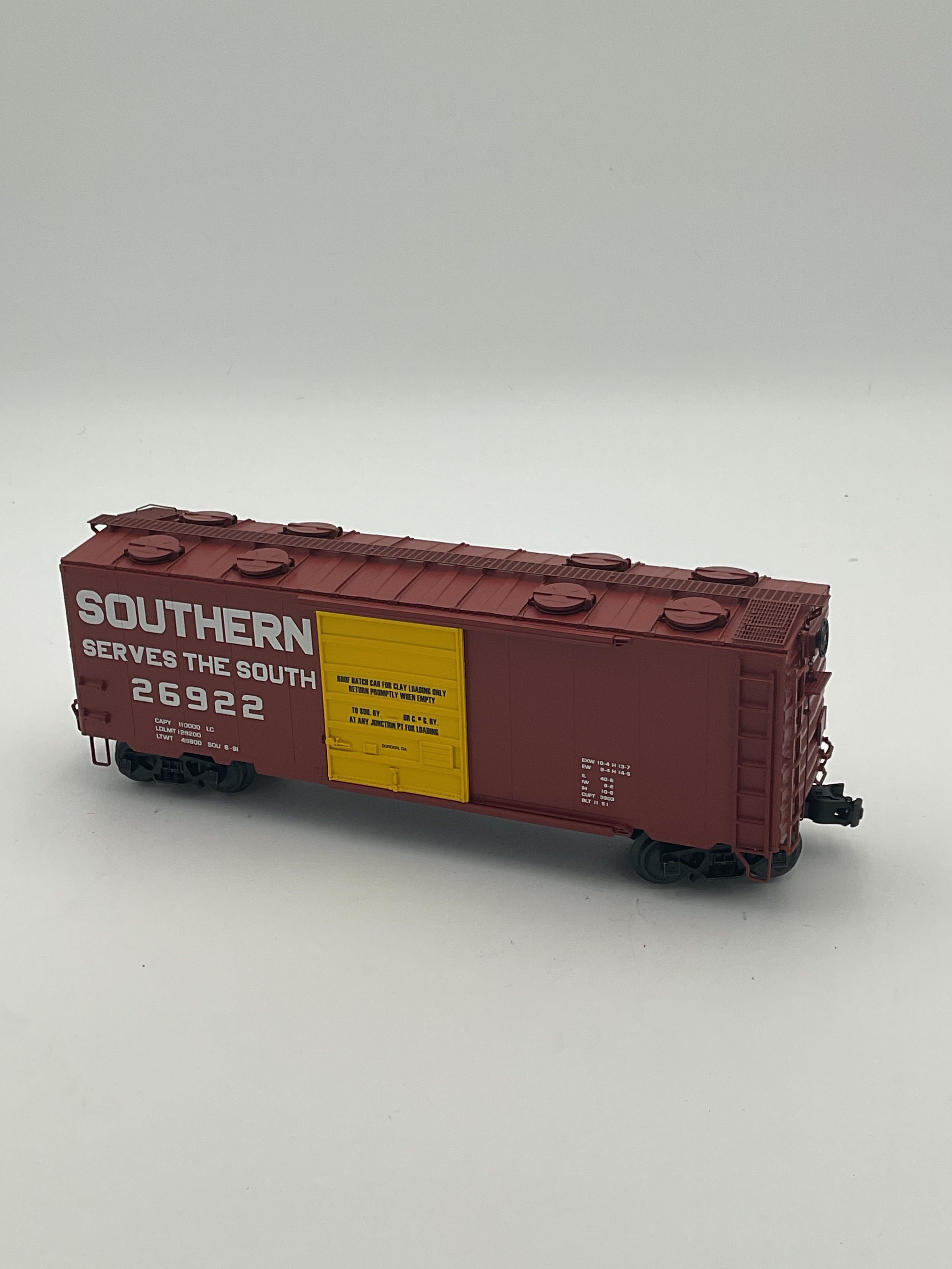 Lionel O 2126101 Southern Roof-Hatch Boxcar #26922