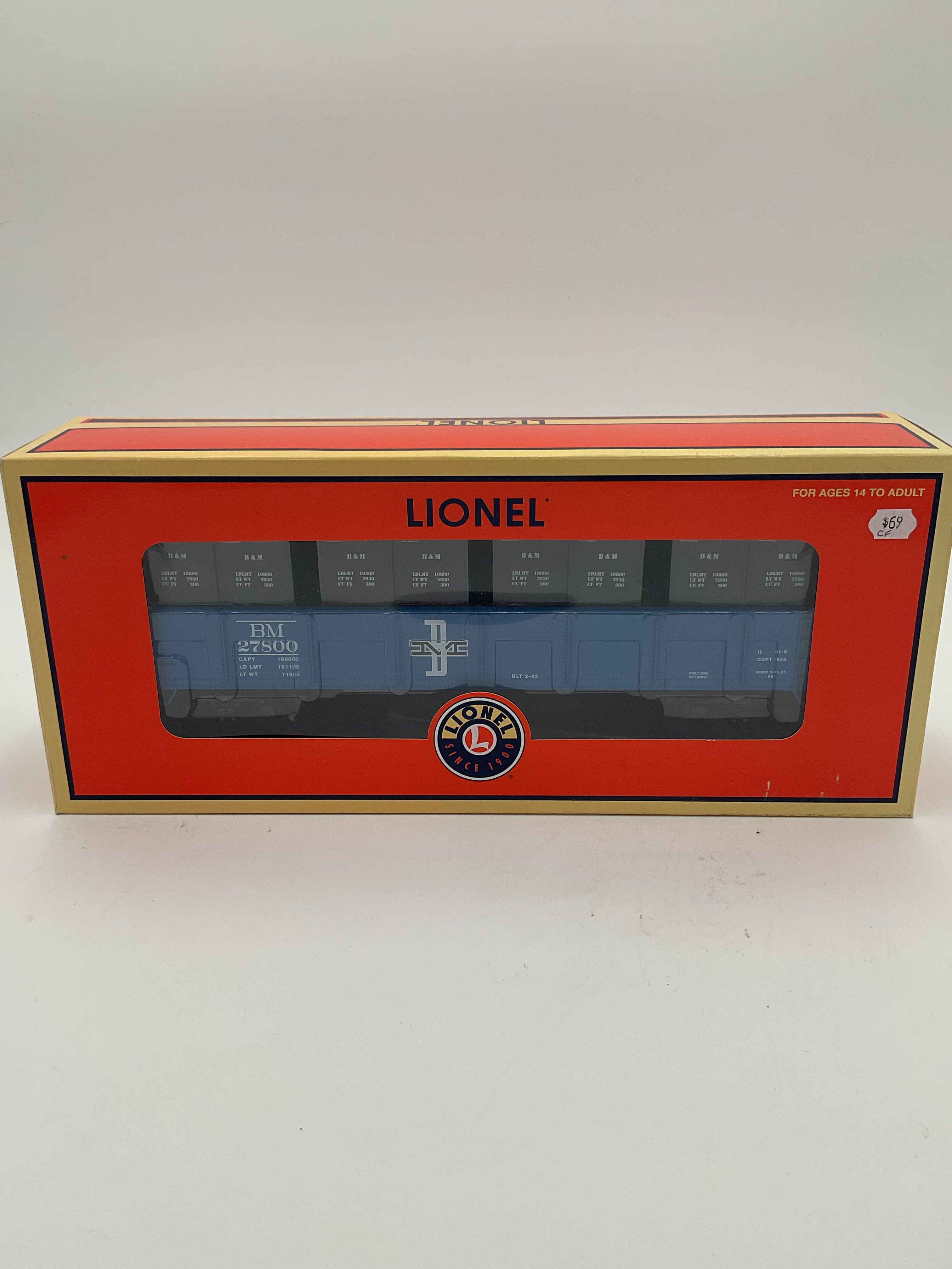 Lionel O 27800 B&M Gondola With Containers