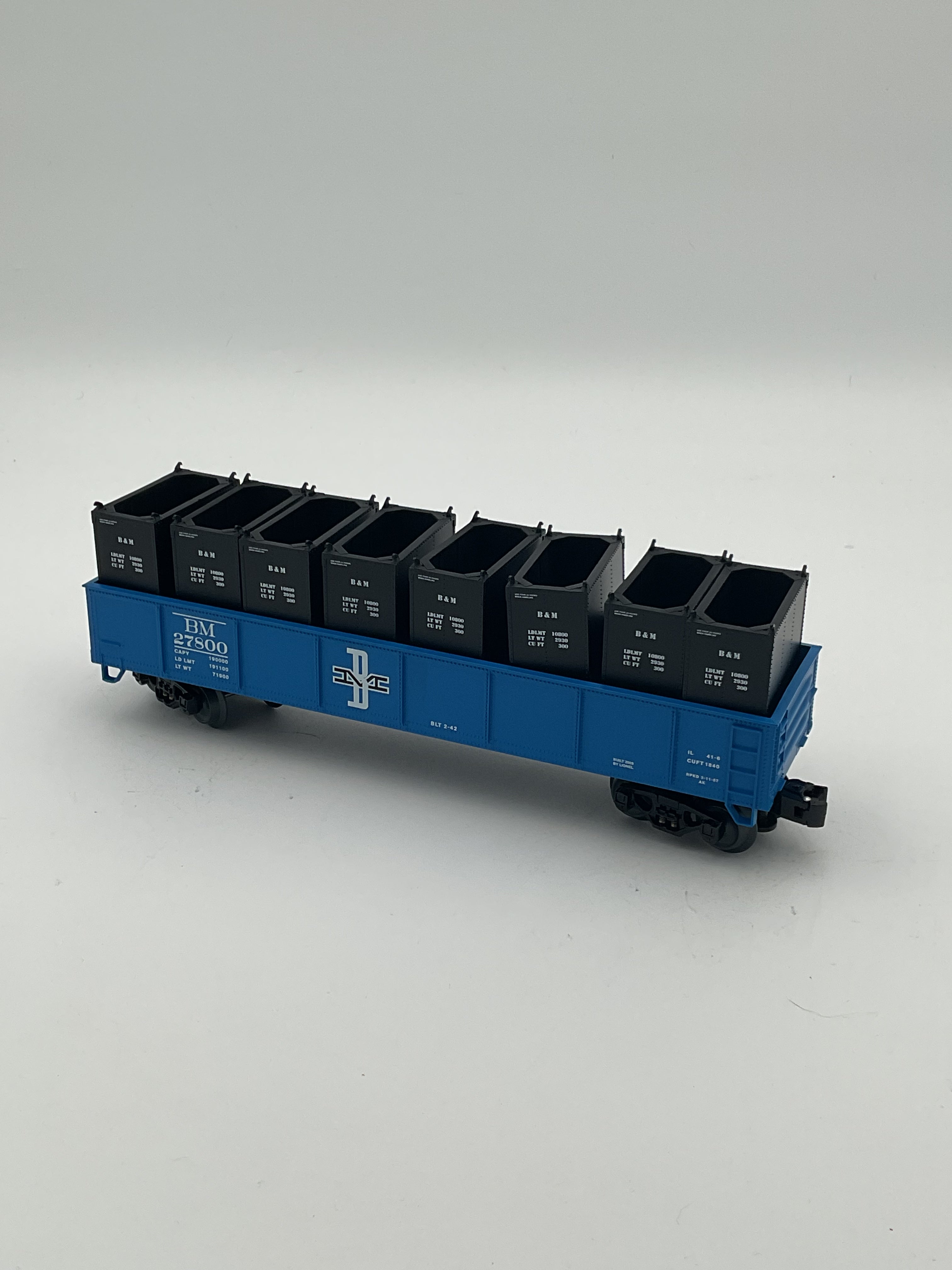 Lionel O 27800 B&M Gondola With Containers