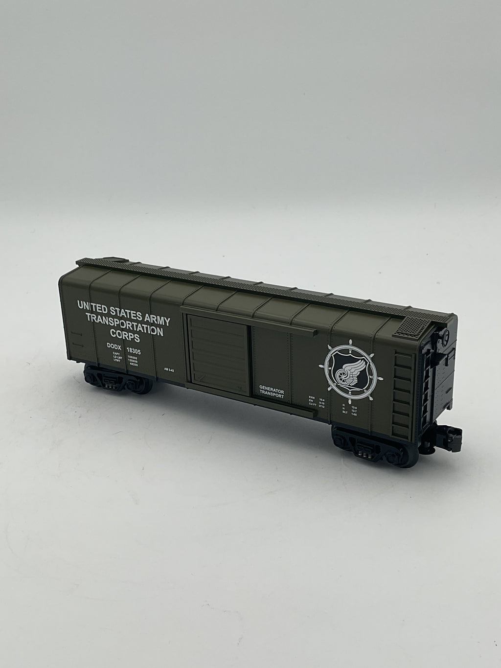 MTH 30-74225 U.S. Army Rounded Roof Box Car w/ Generator