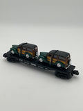 MTH 30-7652 Auto Transport Flatcar w/ Ertl ‘40 Woody Wagons