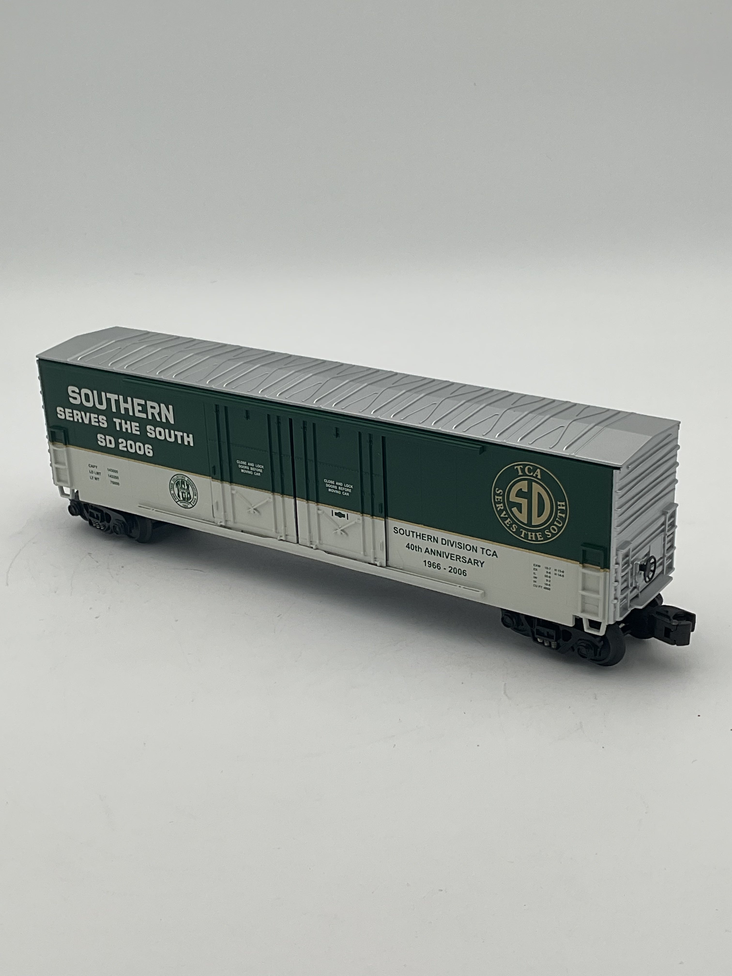 MTH 30-74403 TCA Southern Division 40th Anniversary -2006 50’ Double Door Plugged Boxcar