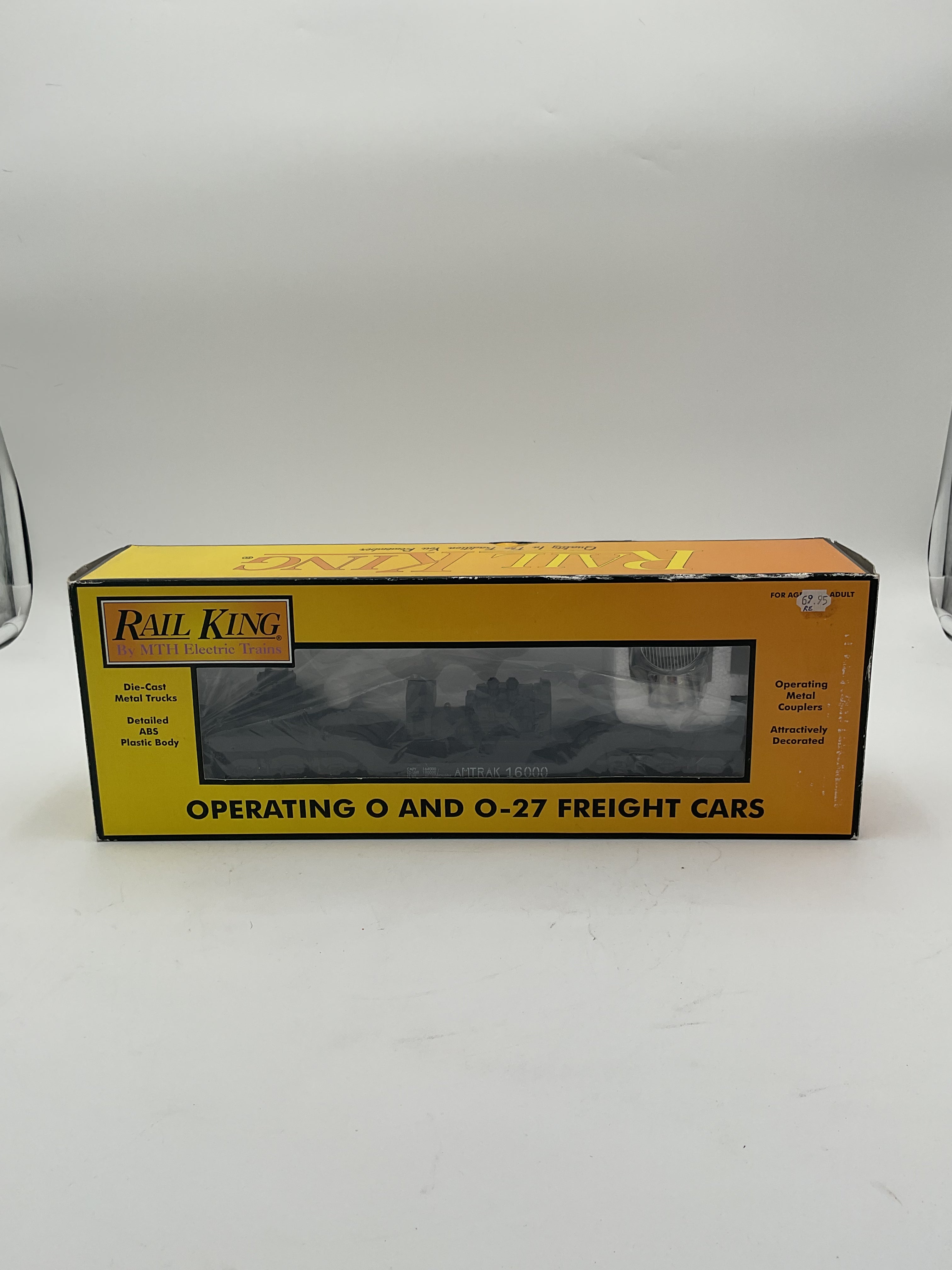 MTH 30-7927 Amtrak Operating Depressed Flat w/ Searchlight