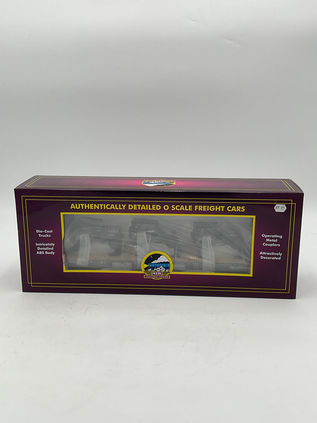 MTH 20-92356E U.S. Army Flat Car w/ (3) Willy’s Transport Vehicles