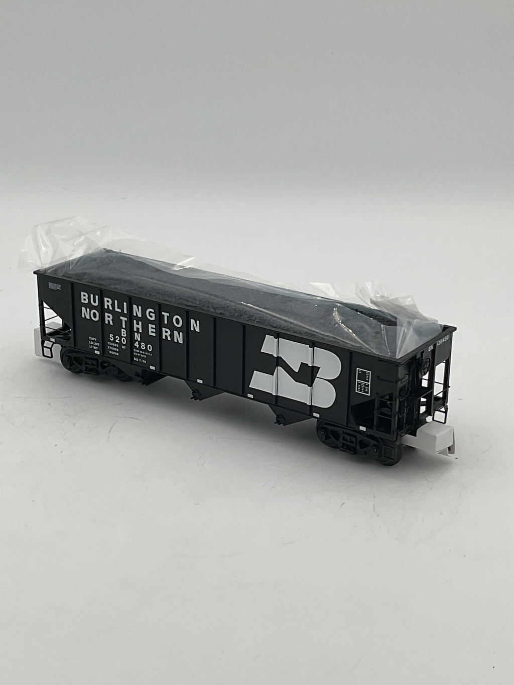 MTH 20-92361 Burlington Northern 70-ton 3-Bay Hopper Car w/ Coal Load