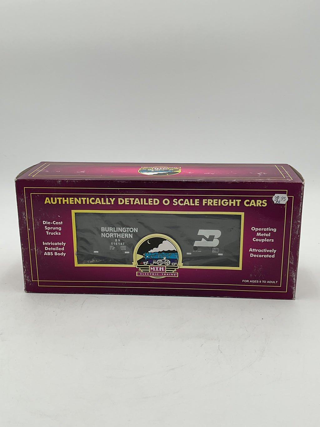 MTH 20-90014D Burlington Northern 2-Bay Off-Set Hopper w/ Coal Load