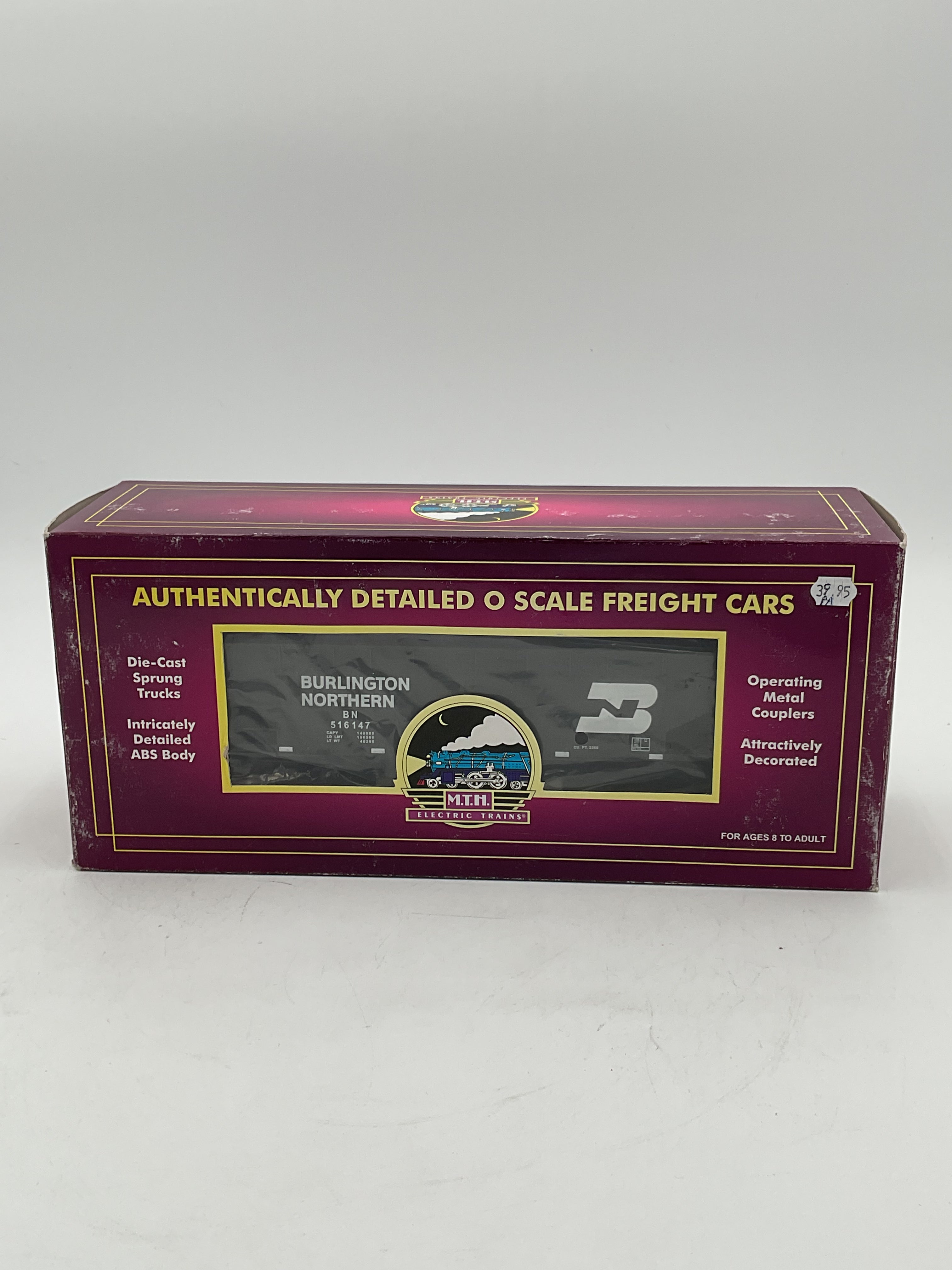 MTH 20-90014D Burlington Northern 2-Bay Off-Set Hopper w/ Coal Load
