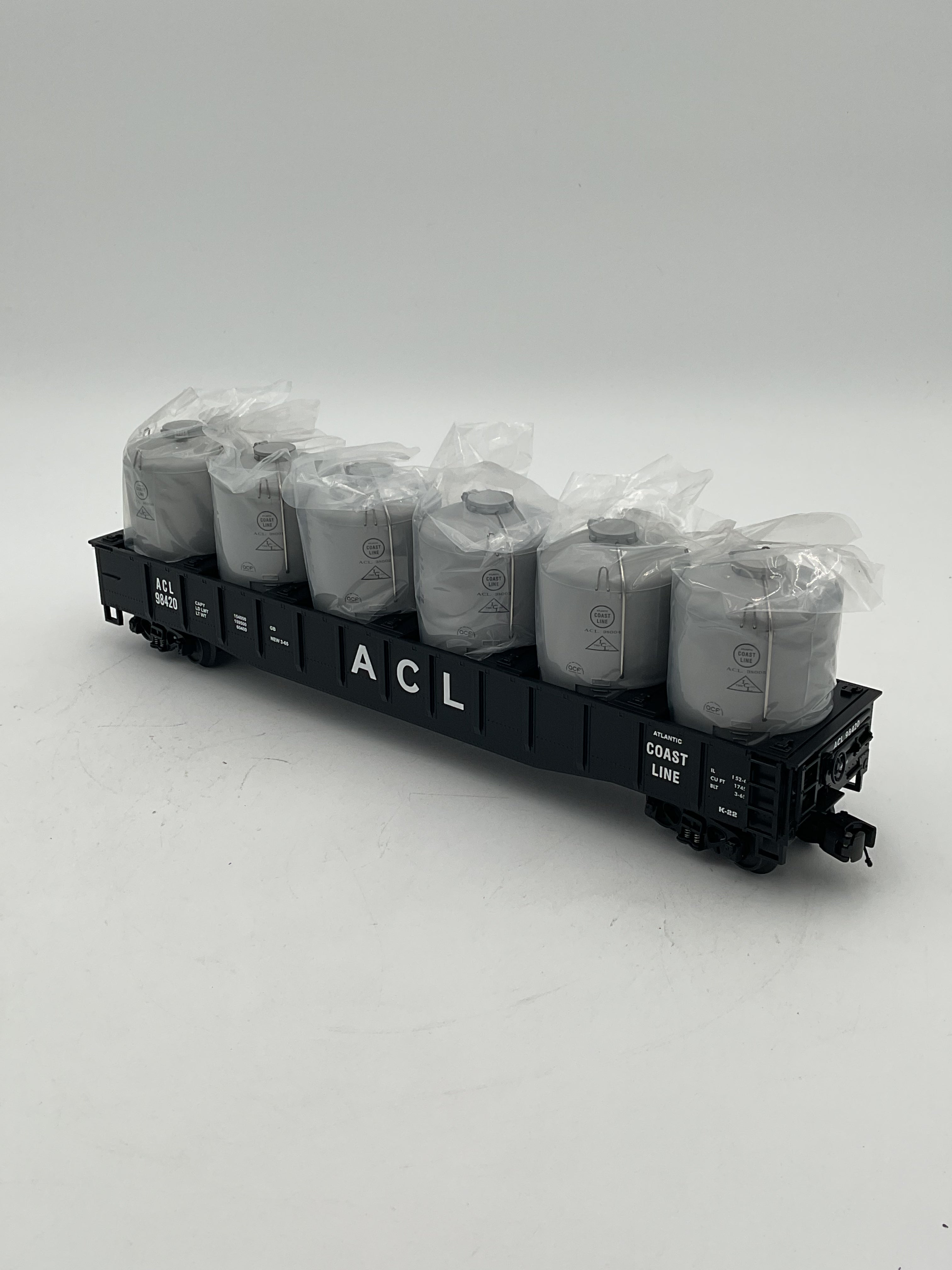 MTH 20-98058 Atlantic Coast Line (#98420) Gondola Car w/ 5 LCL Cement Containers