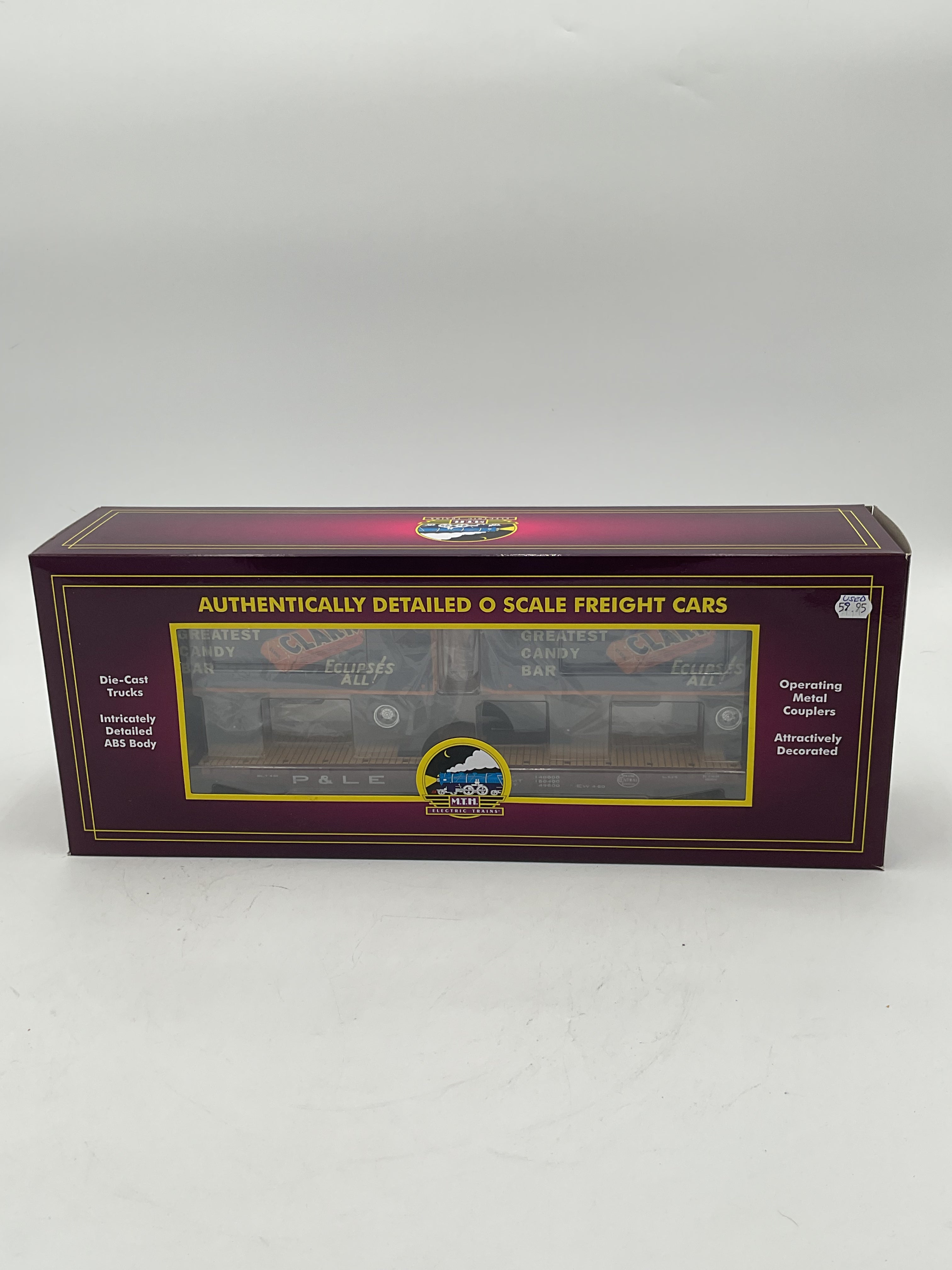 MTH 95509 Pittsburgh & Lake Erie (#1157) Flat Car w/ (2) PUP Trailers