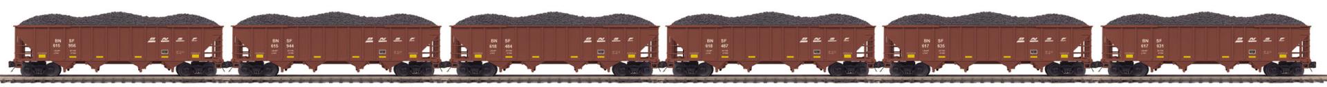 MTH 20-90851F BNSF 4-Bay Hopper Car w/ Coal Load