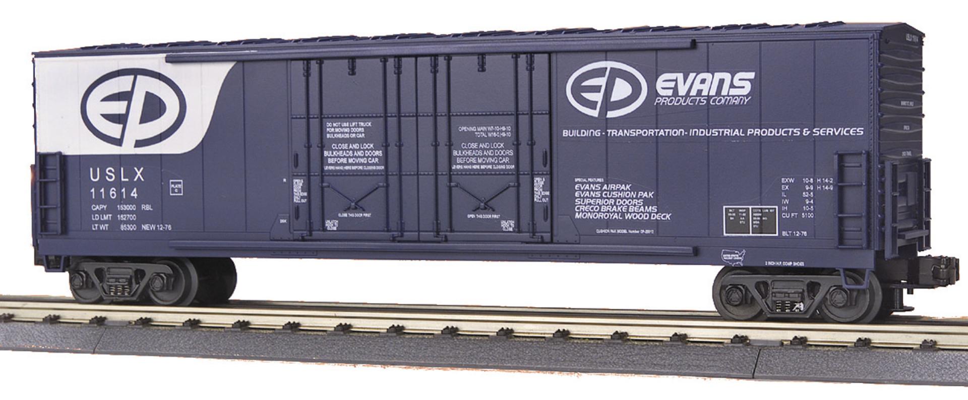 MTH 20-93065 Evans Leasing 50’ Dbl Door Plugged Boxcar