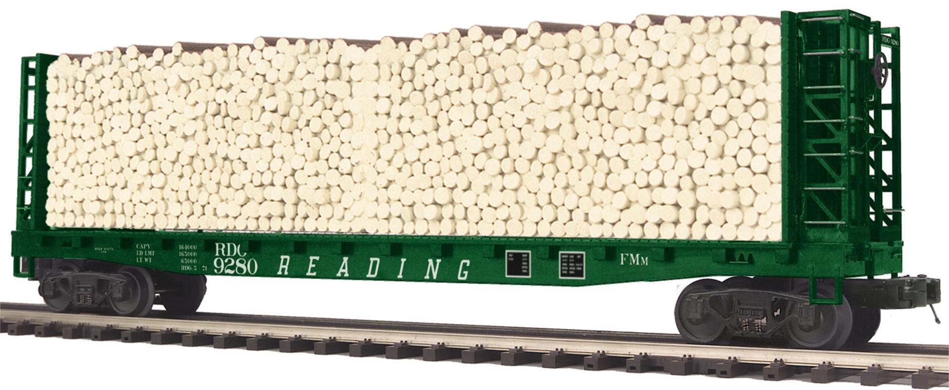 MTH 20-95171 Reading (#9282) Bulkhead Flatcar w/ Log Load