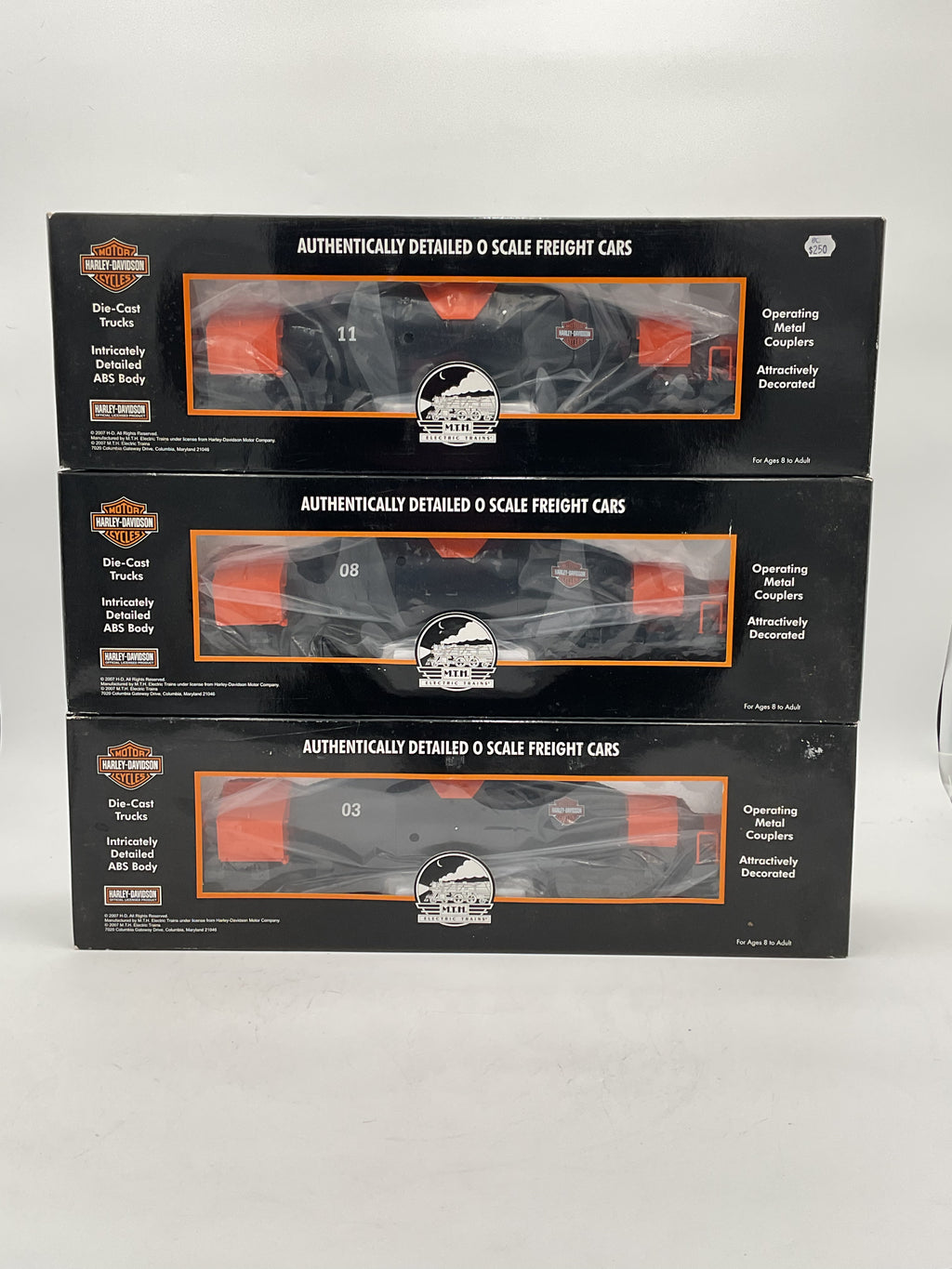 MTH 20-90311 B, C, & D Harley Davidson Hot Metal Car