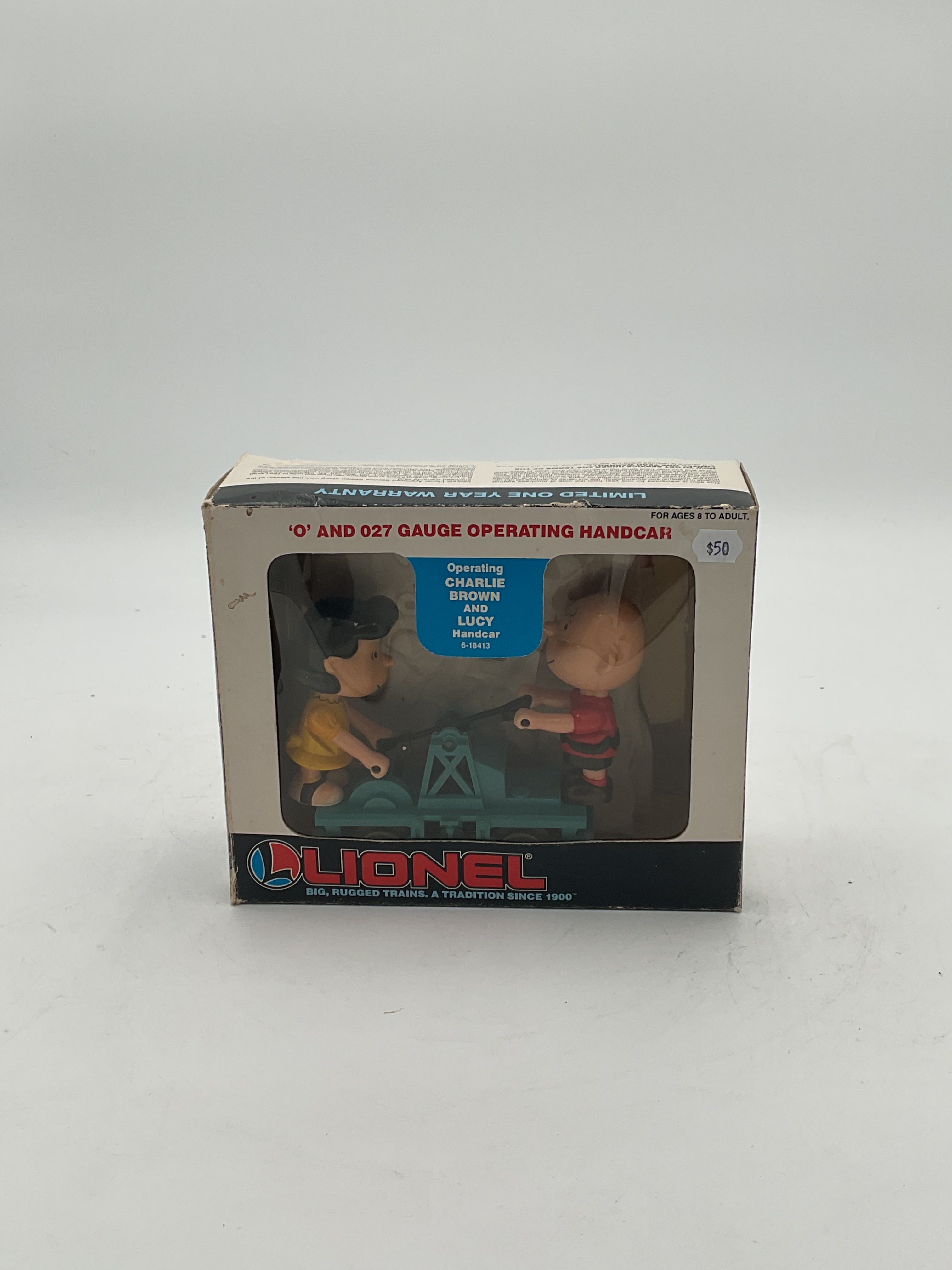 Lionel O 18423 ‘O’ and 027 Gauge Operating Charlie Brown and Lucy Handcar