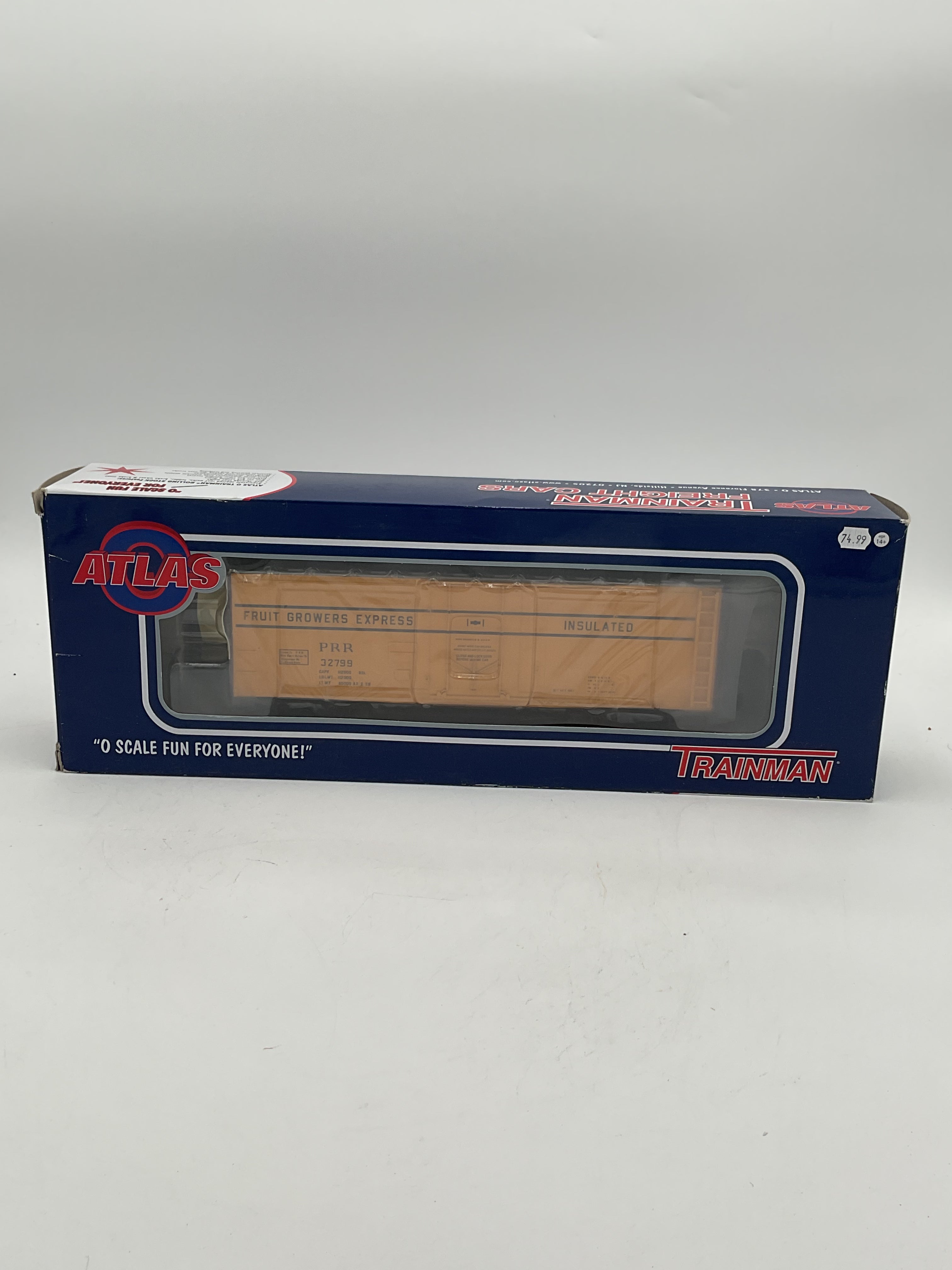 Atlas O 2002307-2 40’ Plug Door Box Car Fruit Growers Express (PRR) #32799 [3 Rail]