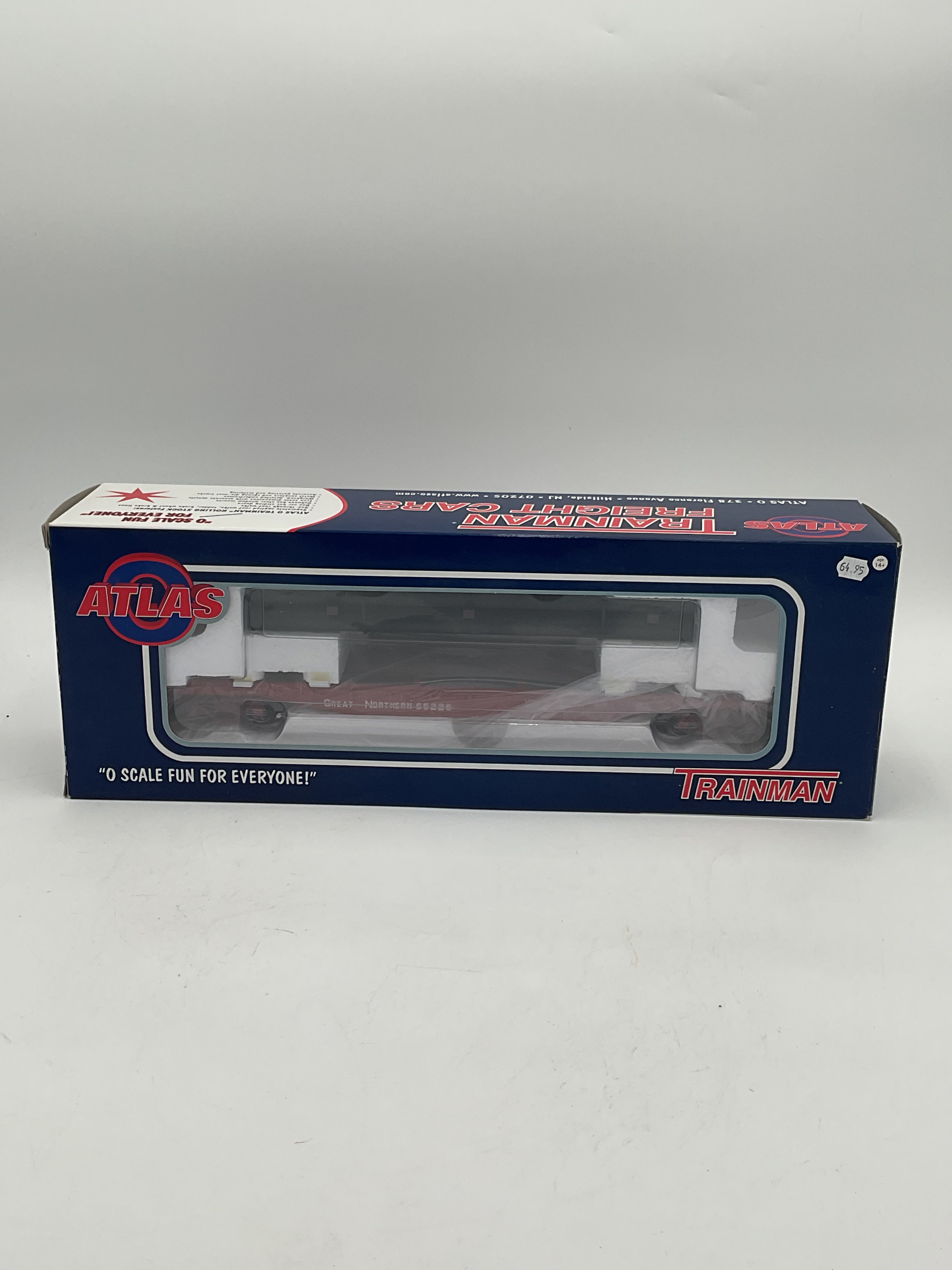 Atlas O 0936-2 Great Northern #65226 O Trainman 52’ 6” Flat Car w/ Pipe Load [3 Rail]