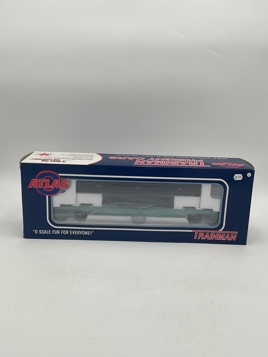 Atlas O Trainman 2002006-2 52’-6” Flat Car Pittsburgh & Lake Erie #625 [3 Rail]
