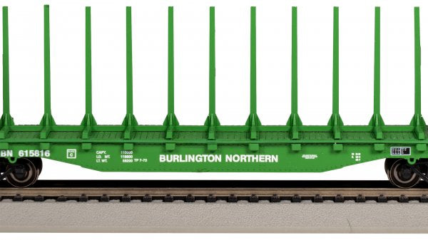 Bachmann HO 12903 52' CENTER-BEAM FLATCAR - BURLINGTON NORTHERN #615816