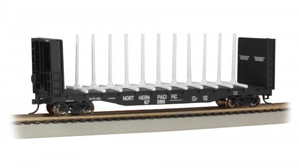 Bachmann HO 12904 52' CENTER-BEAM FLATCAR - NORTHERN PACIFIC #67080