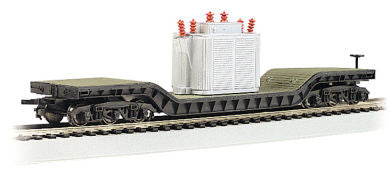 Bachmann HO 18348 52' CENTER-DEPRESSED FLAT CAR - WITH TRANSFORMER
