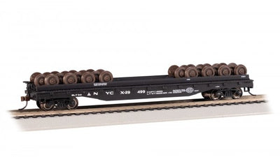 Bachmann HO 18936 52' WHEEL FLATCAR WITH WHEEL LOAD - NEW YORK CENTRAL #X-29499