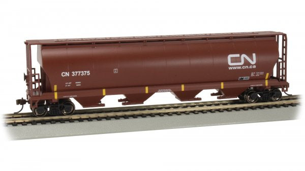 Bachmann HO 19103 CANADIAN 4 BAY CYLINDRICAL GRAIN HOPPER - CN #377375 (OXIDE RED)