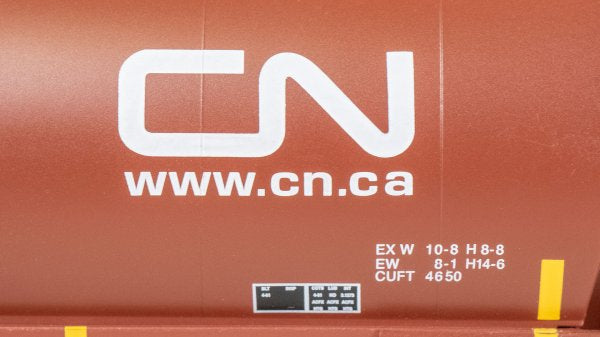 Bachmann HO 19103 CANADIAN 4 BAY CYLINDRICAL GRAIN HOPPER - CN #377375 (OXIDE RED)