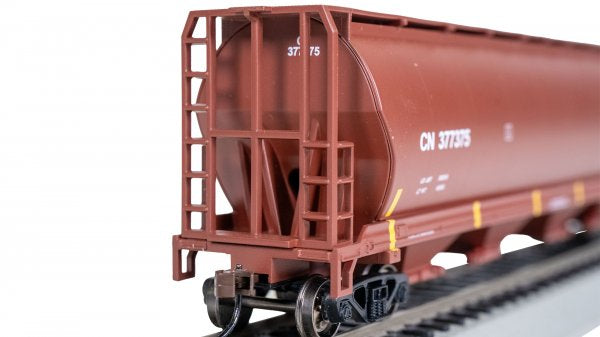 Bachmann HO 19103 CANADIAN 4 BAY CYLINDRICAL GRAIN HOPPER - CN #377375 (OXIDE RED)