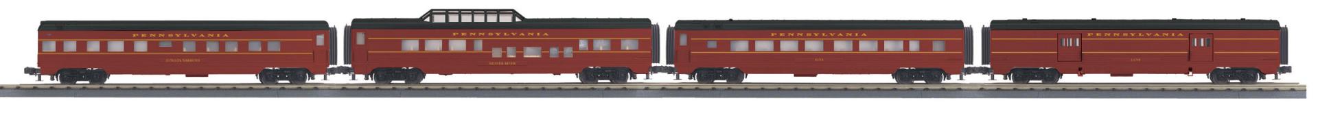 MTH 30-67711 Pennsylvania O Gauge RailKing 4-Car 60' Streamlined Passenger Set