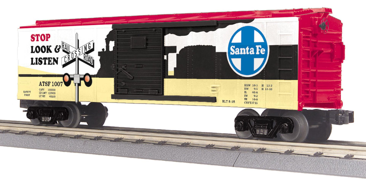 MTH 30-74829 Santa Fe O Gauge RailKing Box Car w/Blinking LEDs