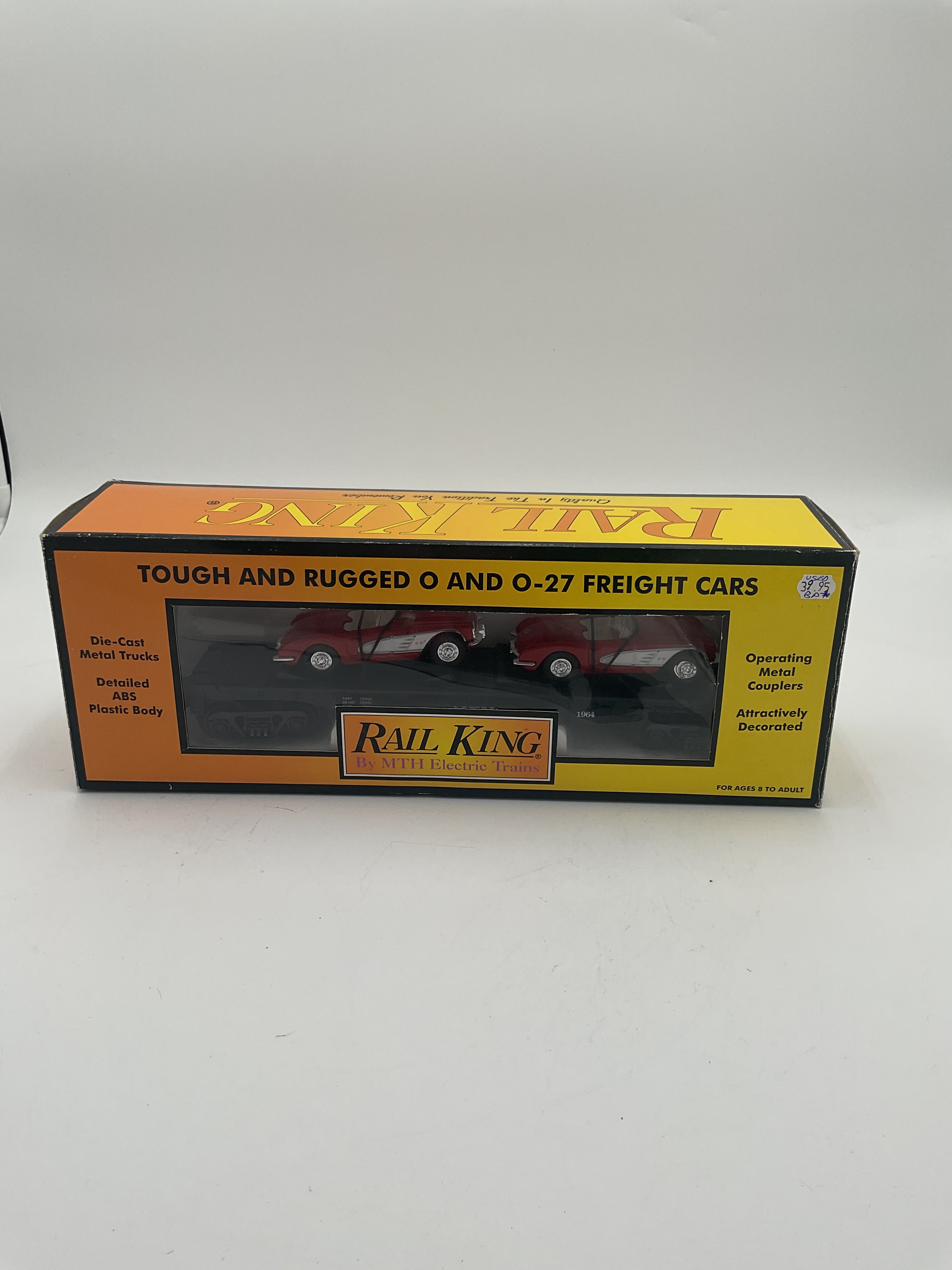 MTH 30-7624 MTH Auto Transport Flat w/ Ertl ‘64 Corvettes