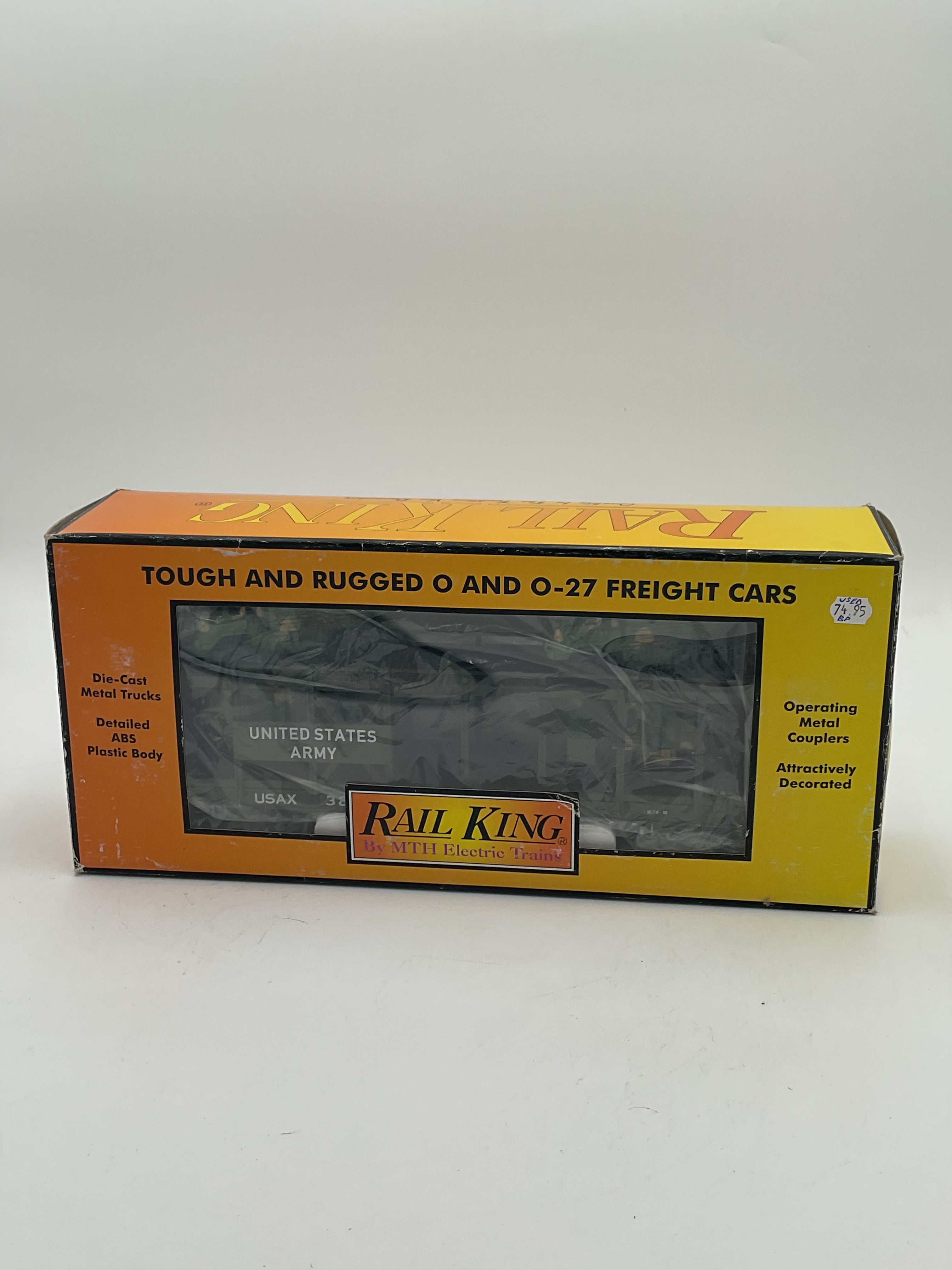 MTH 30-76559 U.S. Army Auto Carrier Flat Car w/(4) Mini Army Trucks