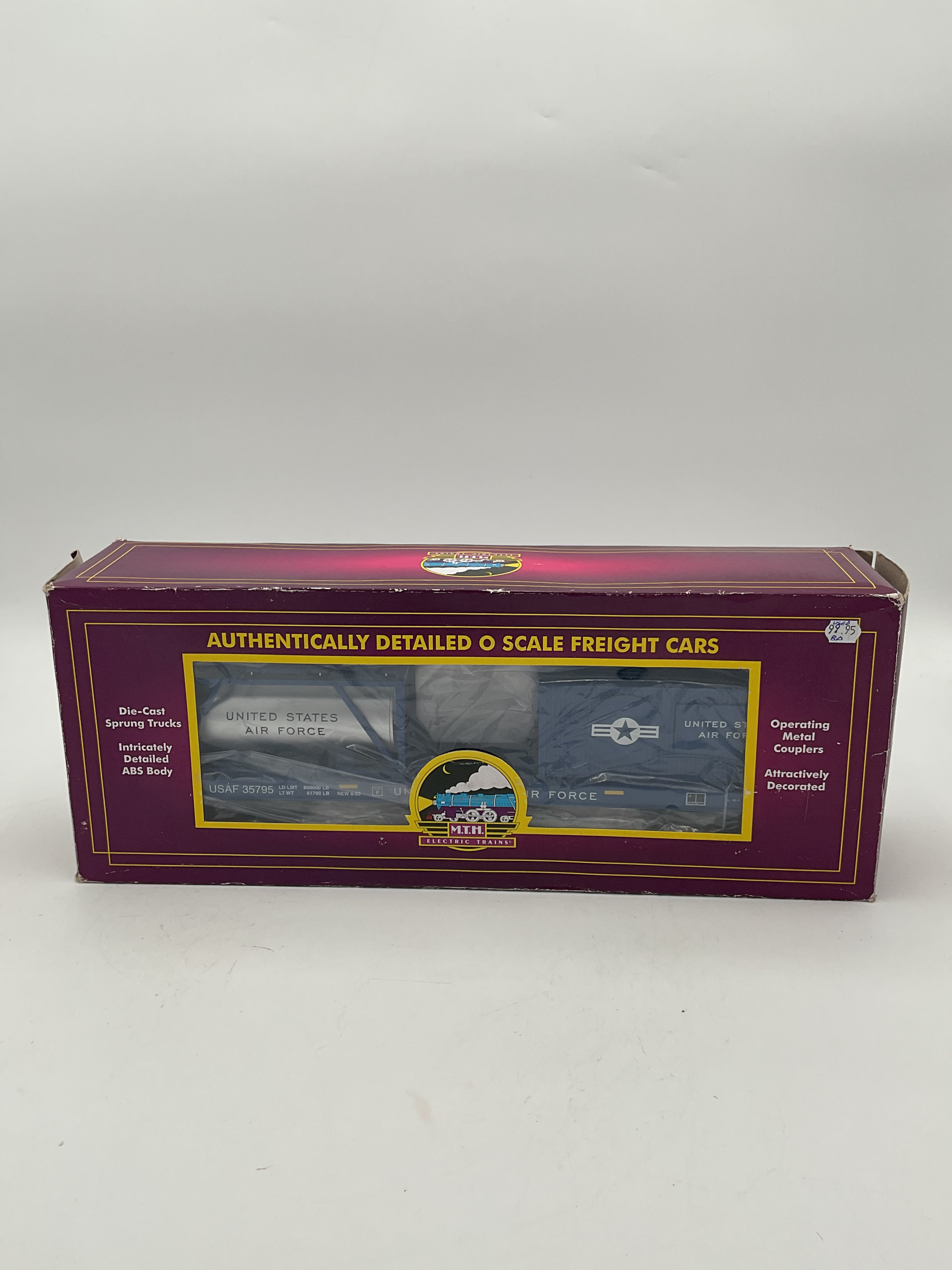 MTH 20-95385 U.S. Air Force (#35795) Flat Car w/ Tank Container & 20’ Container