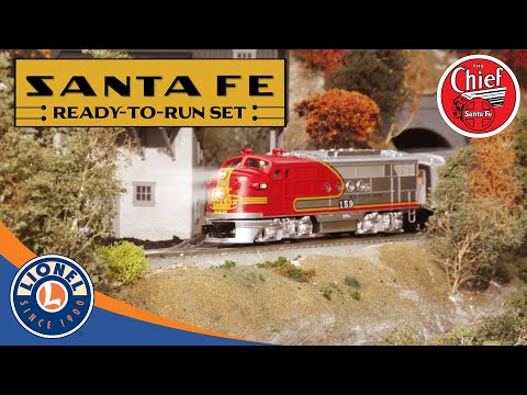Lionel Santa Fe Super Chief running on layout